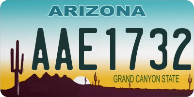 AZ license plate AAE1732