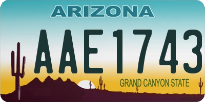 AZ license plate AAE1743