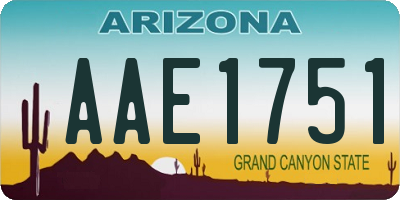 AZ license plate AAE1751