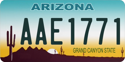 AZ license plate AAE1771