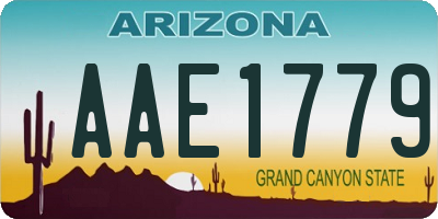 AZ license plate AAE1779