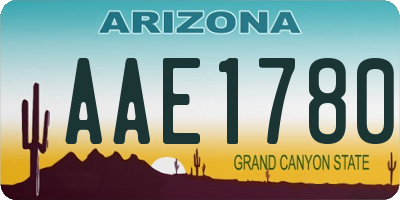 AZ license plate AAE1780