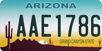AZ license plate AAE1786