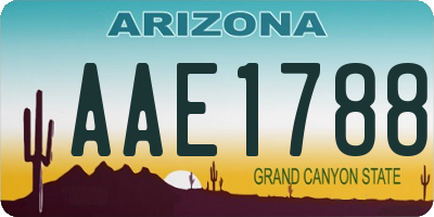 AZ license plate AAE1788