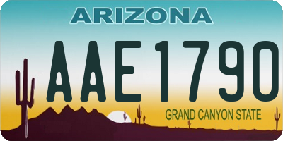 AZ license plate AAE1790