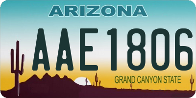 AZ license plate AAE1806