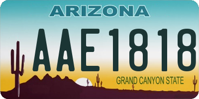 AZ license plate AAE1818