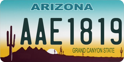 AZ license plate AAE1819
