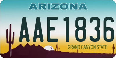 AZ license plate AAE1836