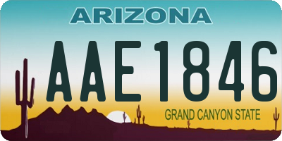 AZ license plate AAE1846
