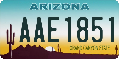 AZ license plate AAE1851