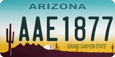 AZ license plate AAE1877
