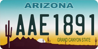 AZ license plate AAE1891