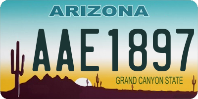 AZ license plate AAE1897