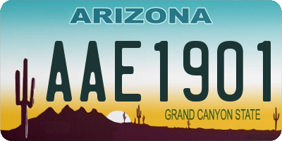 AZ license plate AAE1901