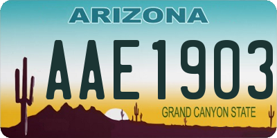 AZ license plate AAE1903
