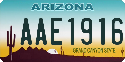 AZ license plate AAE1916