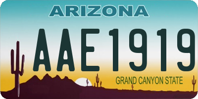 AZ license plate AAE1919