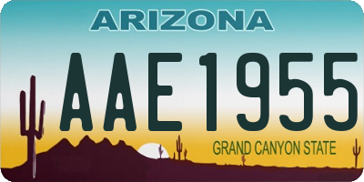 AZ license plate AAE1955