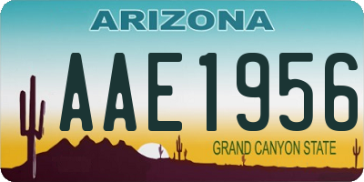 AZ license plate AAE1956