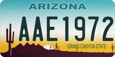 AZ license plate AAE1972