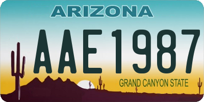 AZ license plate AAE1987