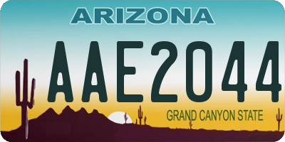 AZ license plate AAE2044
