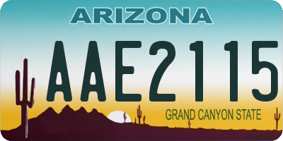 AZ license plate AAE2115