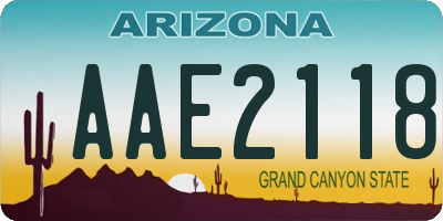 AZ license plate AAE2118