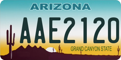 AZ license plate AAE2120