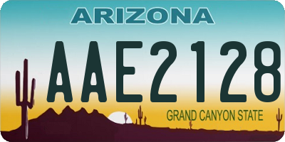 AZ license plate AAE2128