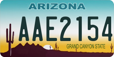 AZ license plate AAE2154