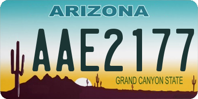 AZ license plate AAE2177