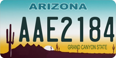 AZ license plate AAE2184