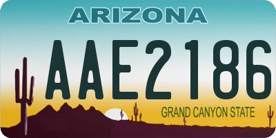 AZ license plate AAE2186