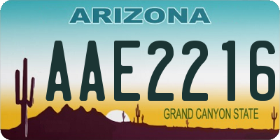 AZ license plate AAE2216