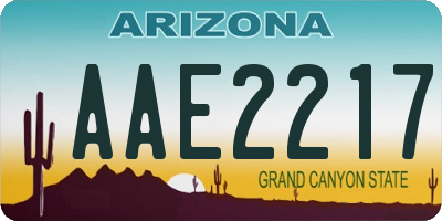 AZ license plate AAE2217