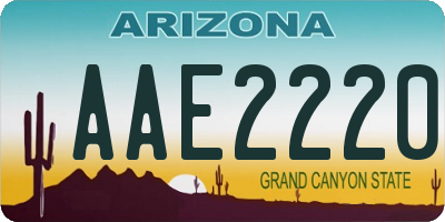 AZ license plate AAE2220