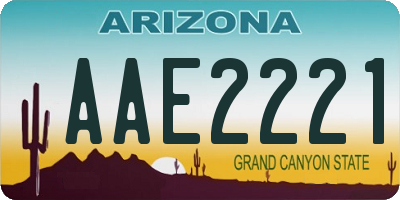 AZ license plate AAE2221