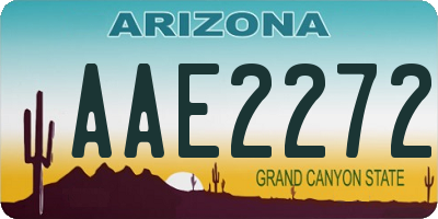 AZ license plate AAE2272
