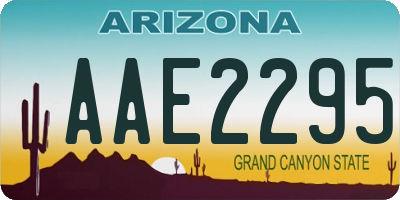 AZ license plate AAE2295