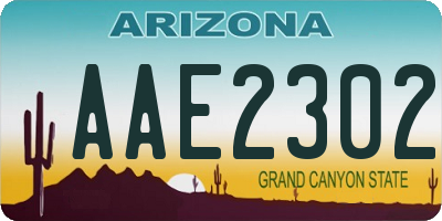AZ license plate AAE2302