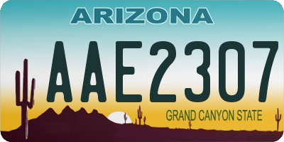 AZ license plate AAE2307