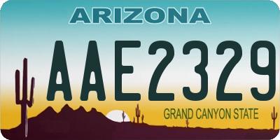 AZ license plate AAE2329