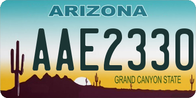 AZ license plate AAE2330