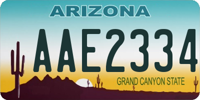 AZ license plate AAE2334