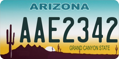 AZ license plate AAE2342