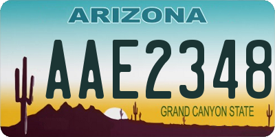 AZ license plate AAE2348