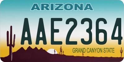 AZ license plate AAE2364