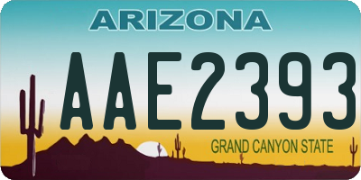 AZ license plate AAE2393